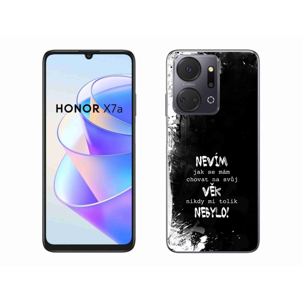 Gél borító mmCase a Honor X7a készülékhez - vicces szöveg 14 fekete háttér