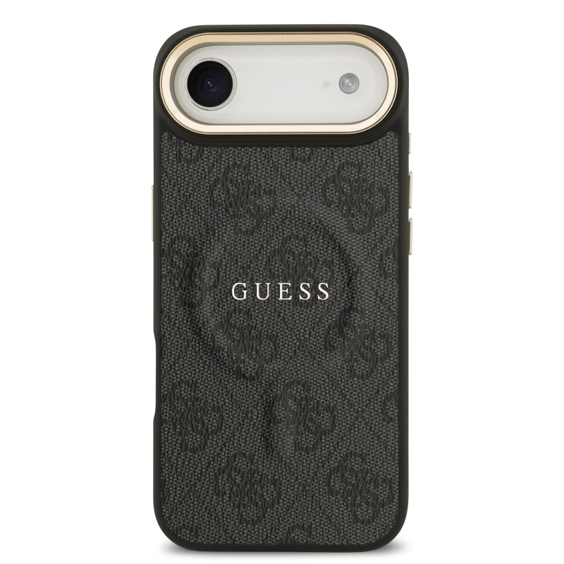 Guess PU bőr 4G arany keret MagSafe hátlap iPhone Air fekete iPhone Airhez