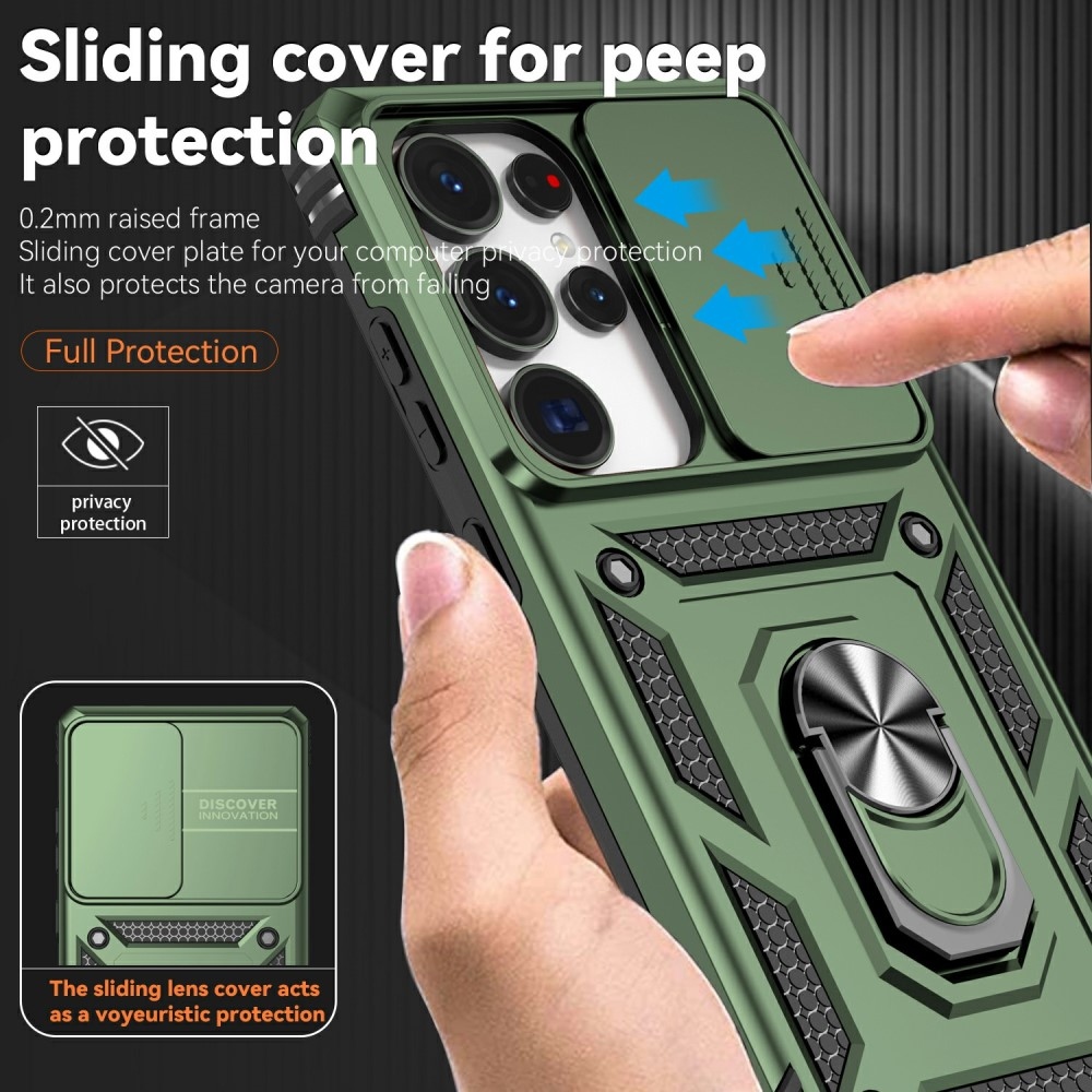 Gyűrűálló borítás Samsung Galaxy S25 Ultra készülékhez - zöld