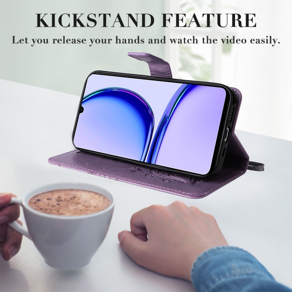 Nagy pillangó könyvtáska Realme C51/C53 készülékhez - lila