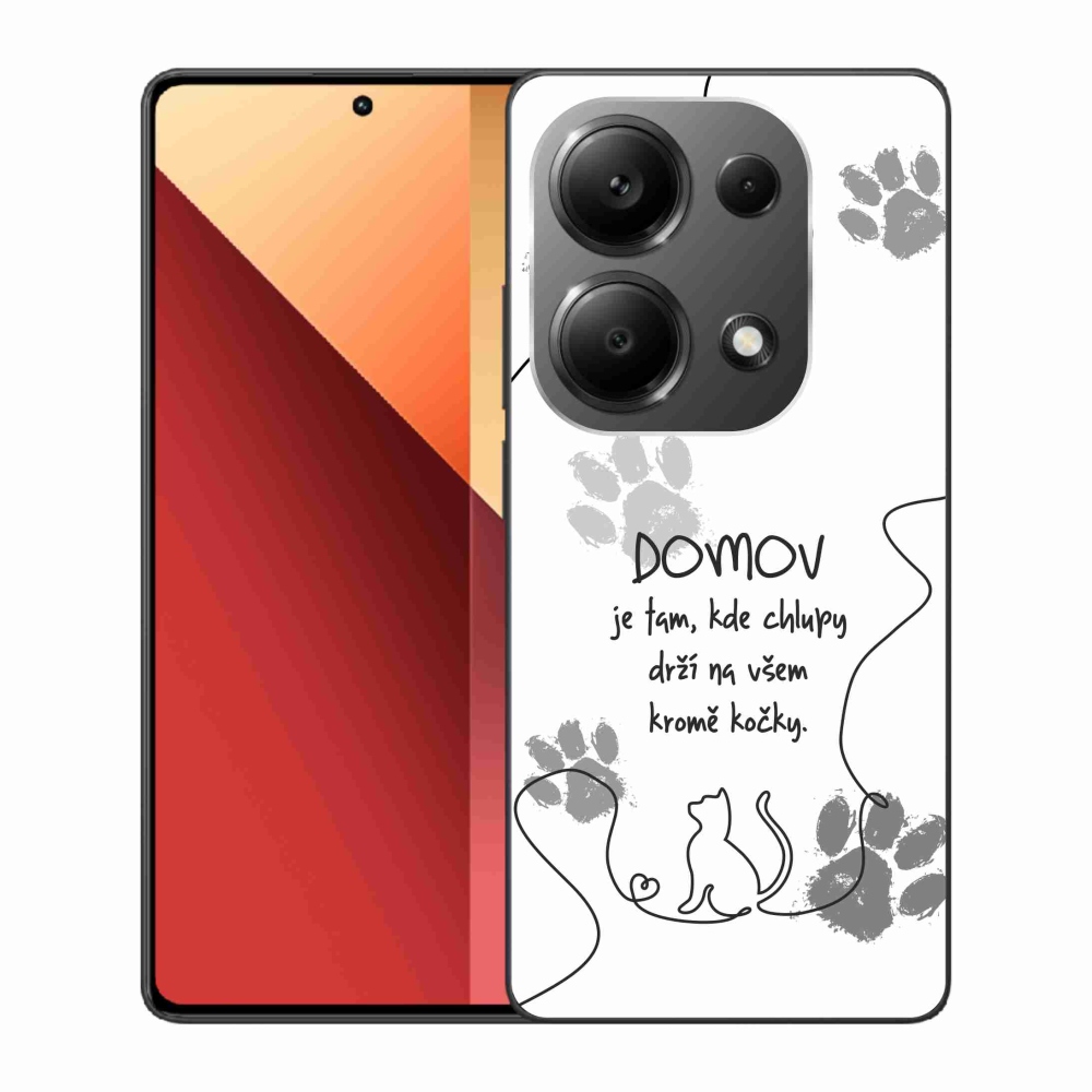 Gél borítás mmCase a Xiaomi Redmi Note 13 Pro 4G/Poco M6 Pro számára - macska motívum fehér háttérrel