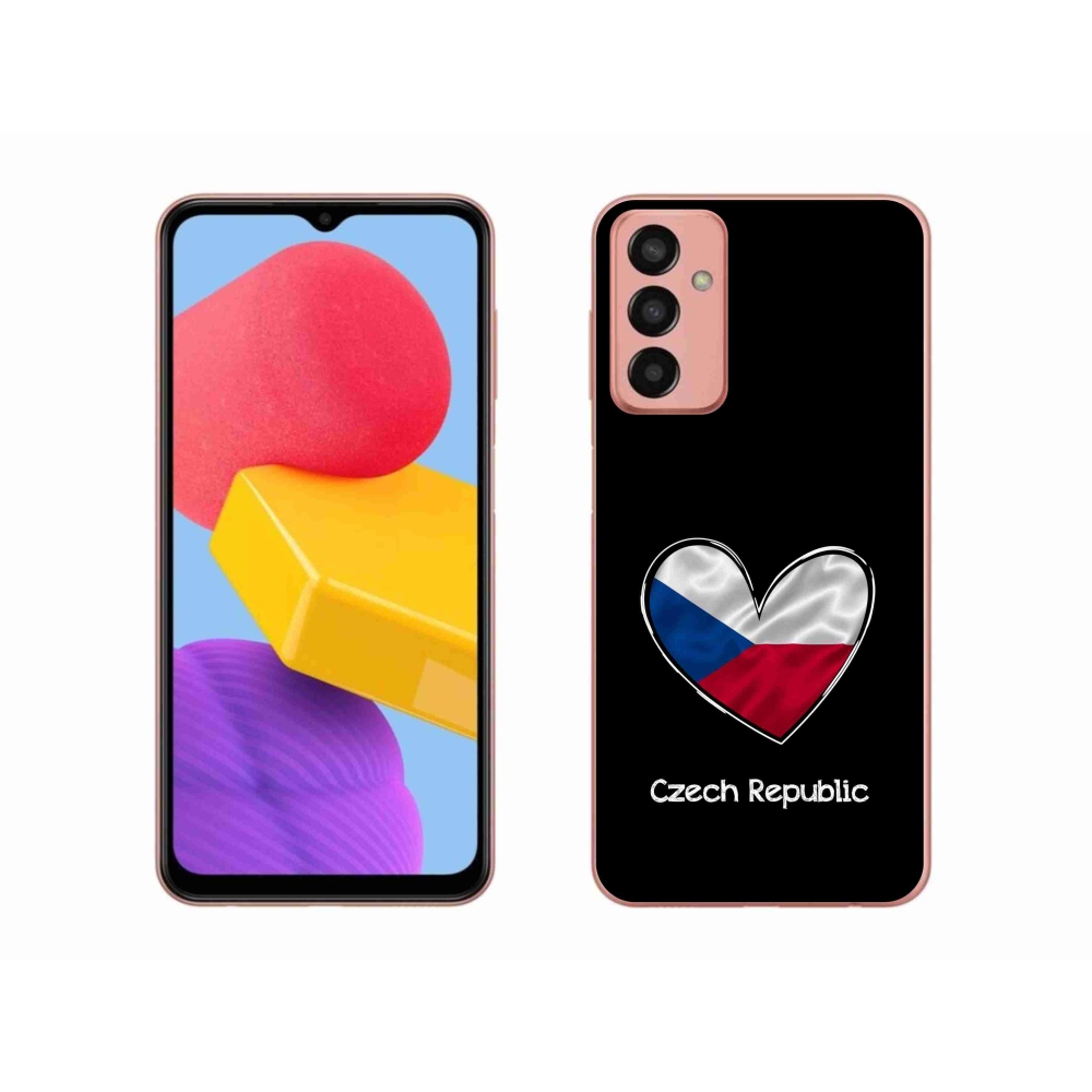 Gél borító mmCase Samsung Galaxy M13 - zászlós szív fekete háttérrel