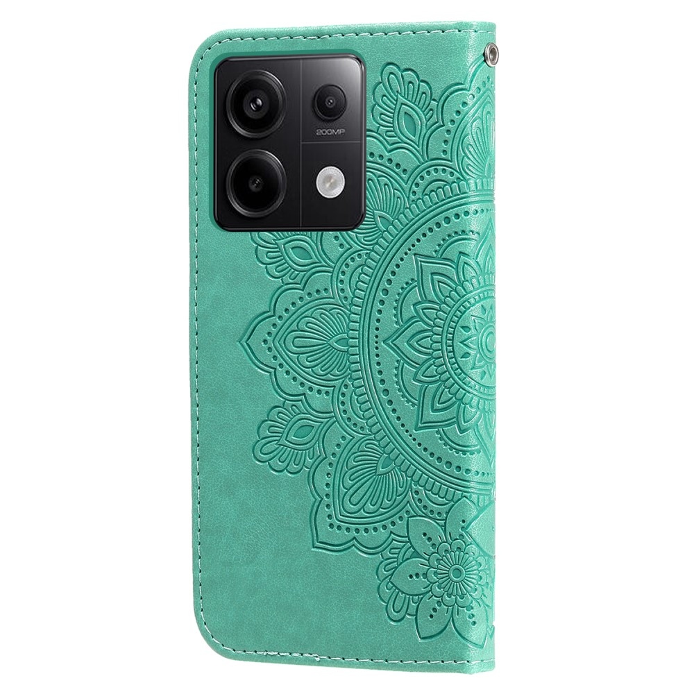 Mandala könyv tok a Xiaomi Redmi Note 13 Pro 5G/Poco X6 5G számára - teáskék színű