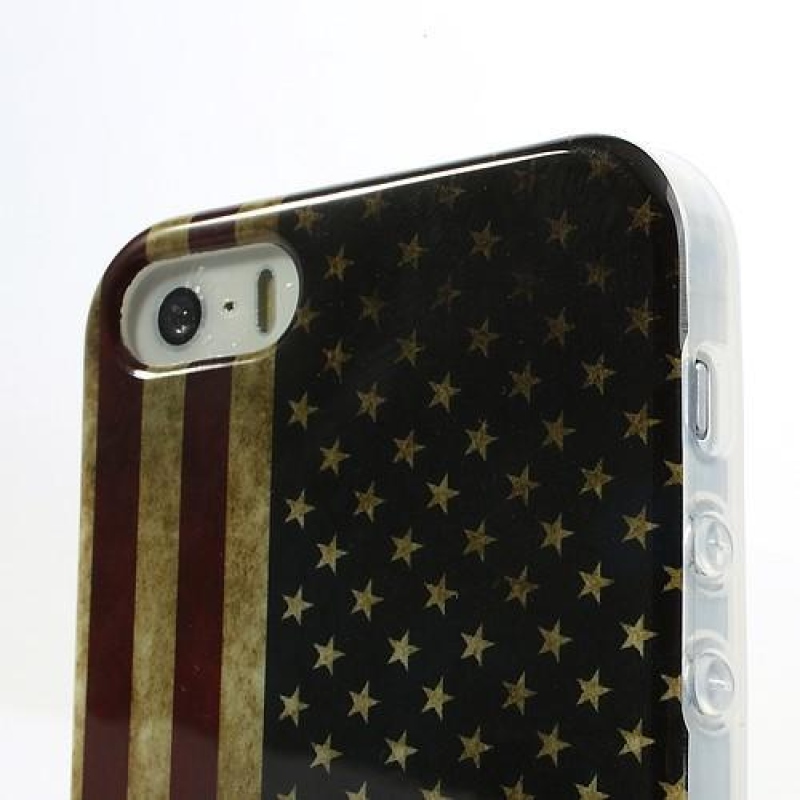 Zászlós zselés tok iPhone SE és iPhone 5 készülékhez - amerikai zászló