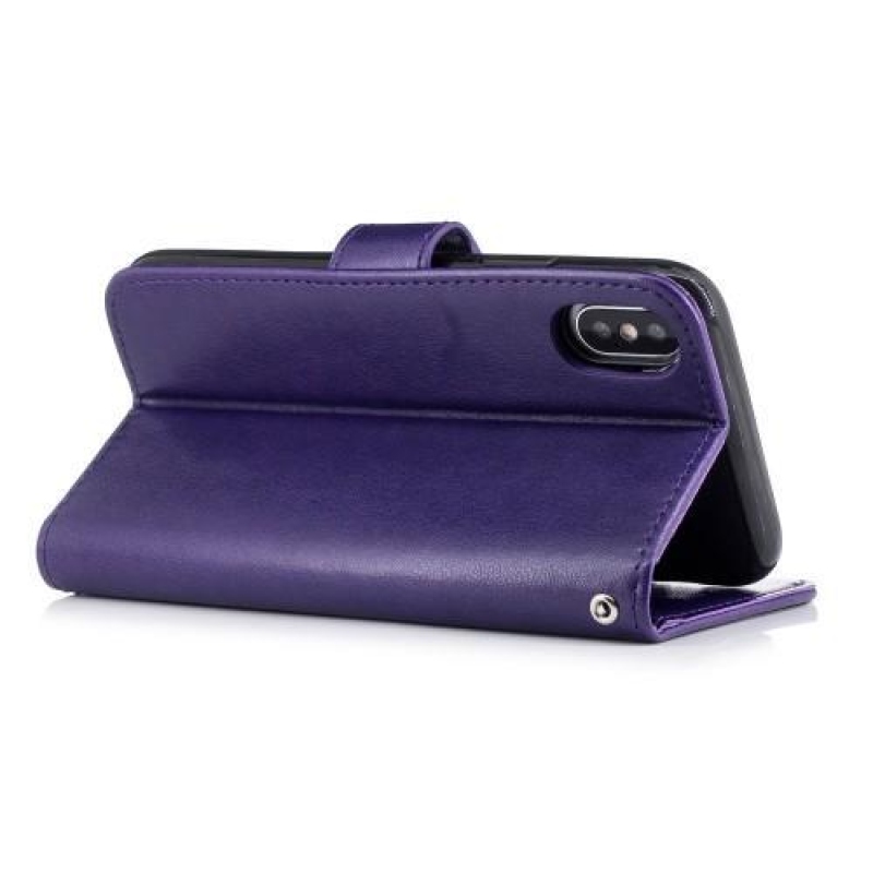 Flamingó PU bőr tok iPhone X készülékhez - lila