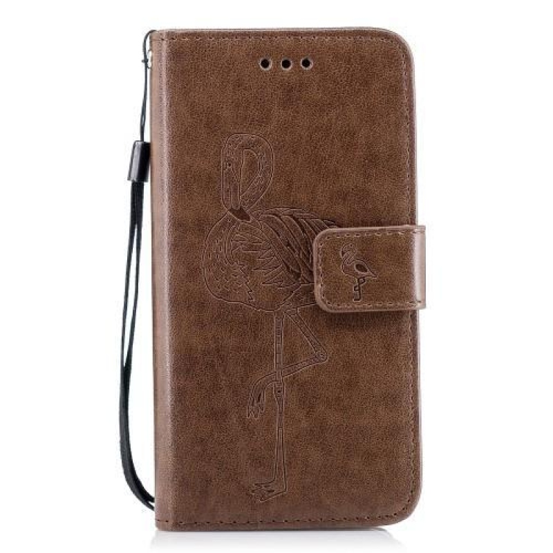 Flamingó PU bőr tok iPhone X készülékhez - barna