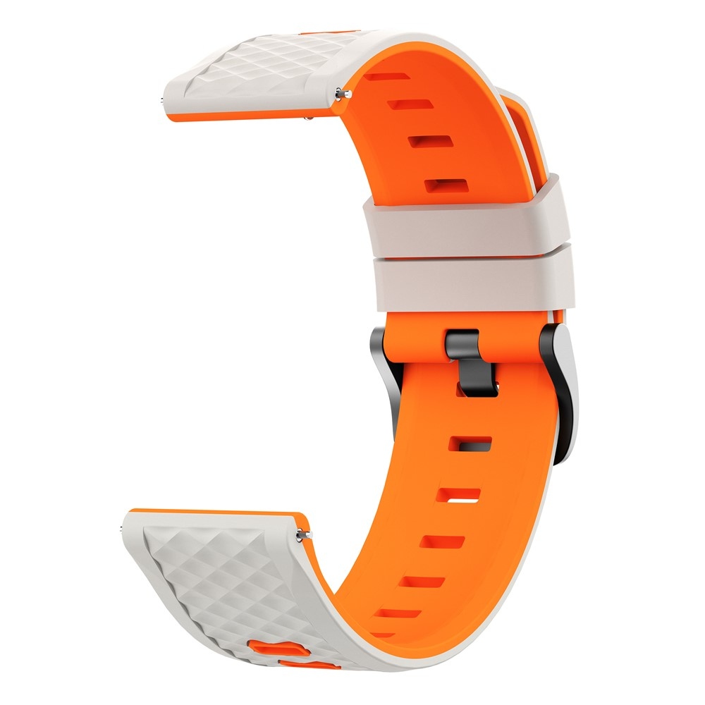 22 mm-es lapos szilikon karkötő a Garmin Forerunner 970/Forerunner 570 47 mm/265 modellekhez – bézs/narancssárga