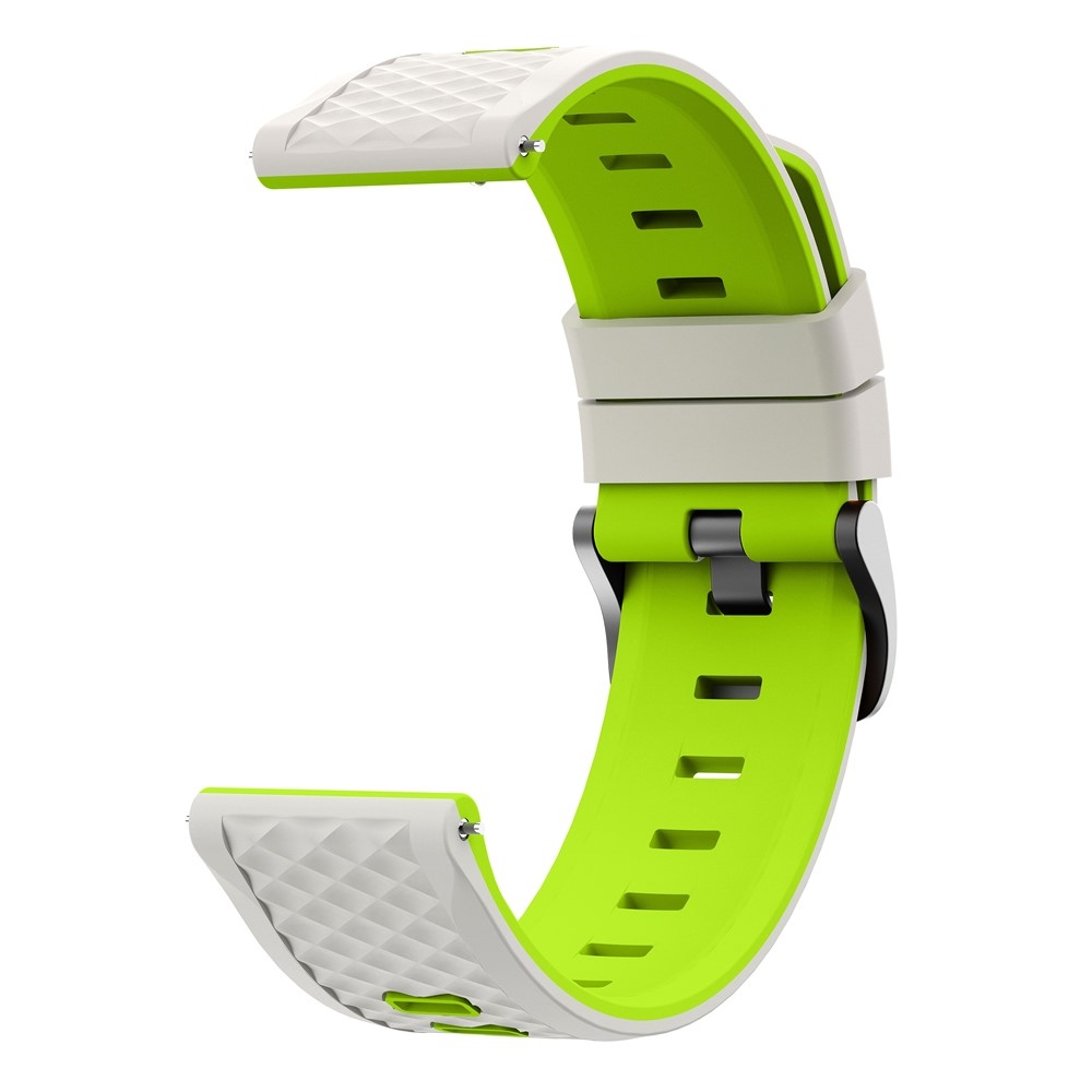 22 mm-es lapos szilikon karkötő a Garmin Forerunner 970/Forerunner 570 47 mm/265 modellekhez – bézs/zöld