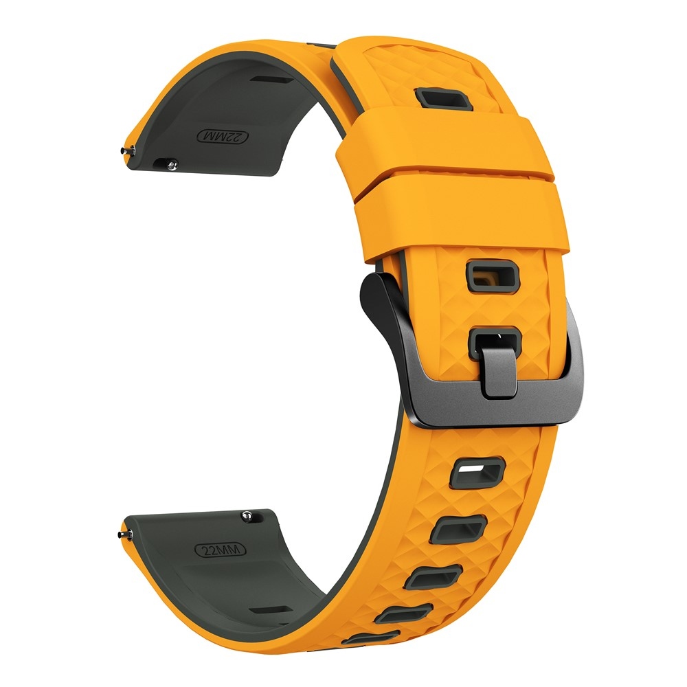 22 mm-es lapos szilikon karkötő a Garmin Forerunner 970/Forerunner 570 47 mm/265 modellekhez – sárga/szürke