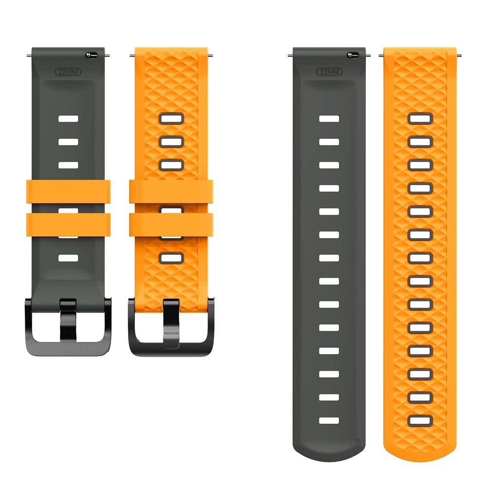 22 mm-es lapos szilikon karkötő a Garmin Forerunner 970/Forerunner 570 47 mm/265 modellekhez – sárga/szürke