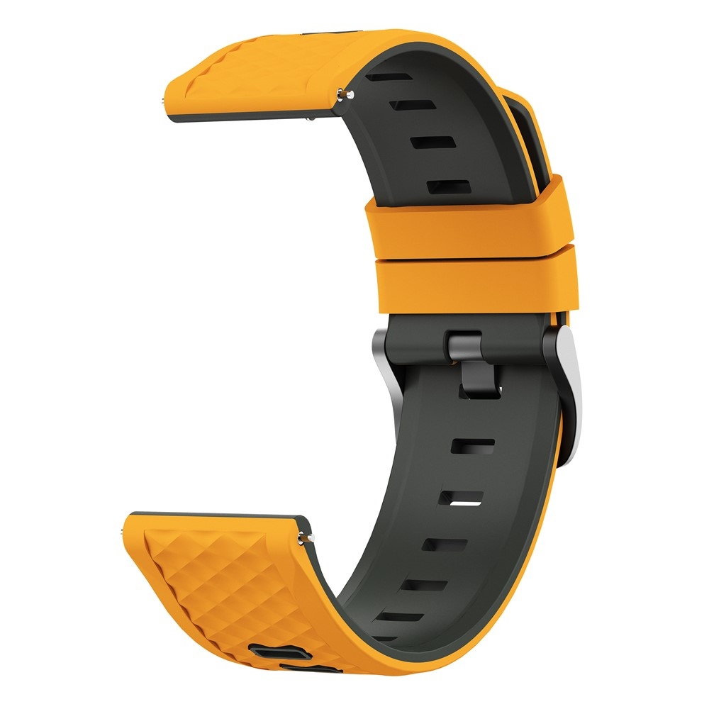 22 mm-es lapos szilikon karkötő a Garmin Forerunner 970/Forerunner 570 47 mm/265 modellekhez – sárga/szürke
