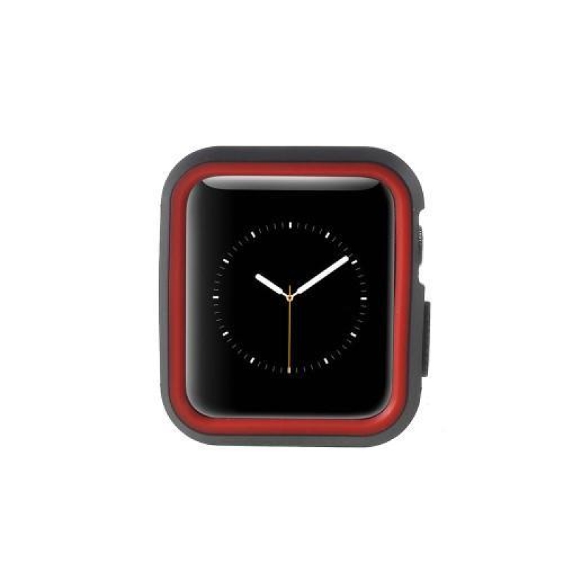 Flex zselés tok színes kerettel Apple Watch 38 mm-es órához - fekete/piros