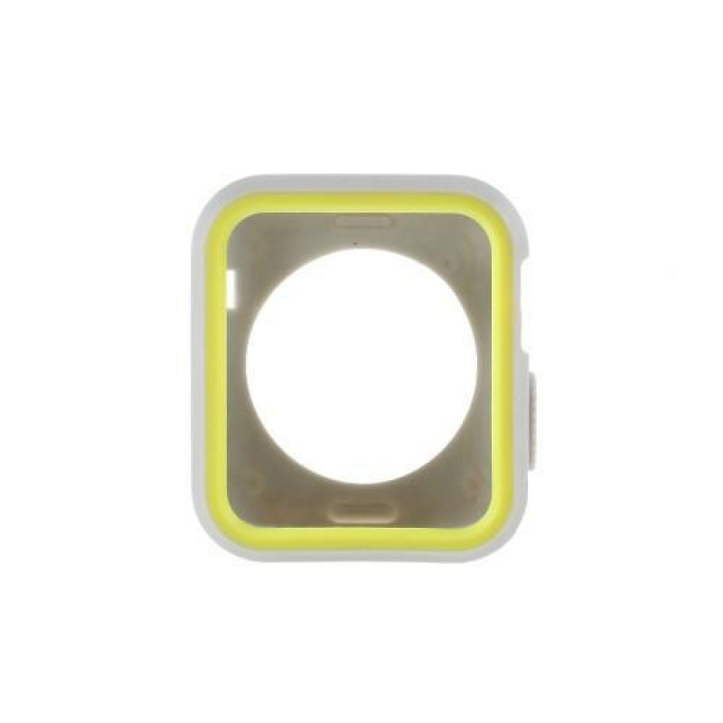 Rugalmas zselés tok színes kerettel Apple Watch 38mm készülékhez - szürke/zöld