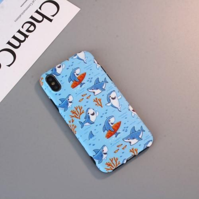 Flexi gél tok iPhone X készülékhez - cápák