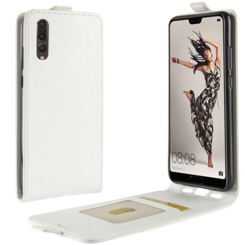 Flip PU bőr tok Huawei P20-hoz - fehér
