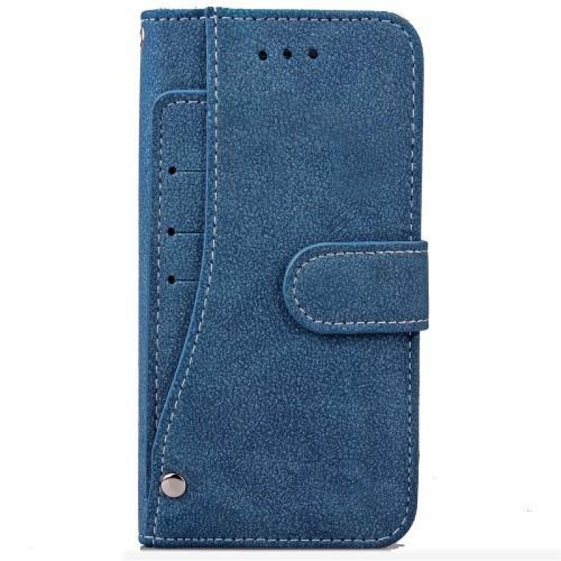 Flipy PU bőr tok csúszórekeszekkel iPhone 6 Plus és iPhone 6s Plus készülékhez - kék