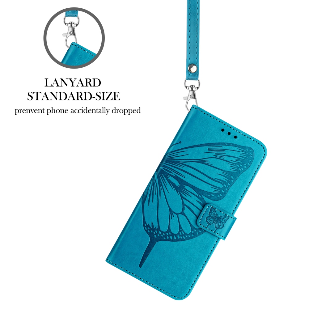 Virágos pillangó könyv tok a Xiaomi Poco X8 Pro Max 5G számára - kék