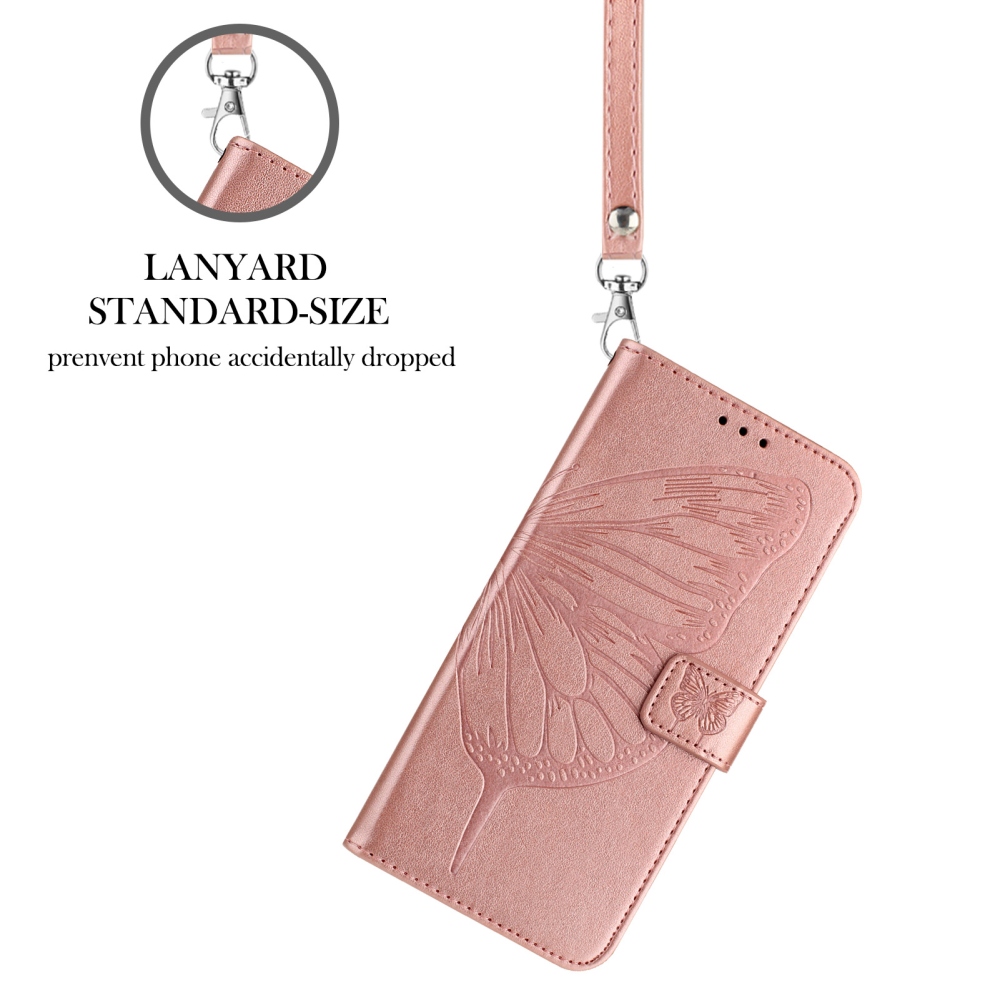 Virágos pillangó könyv tok a Xiaomi Poco X8 Pro Max 5G számára - rózsa arany