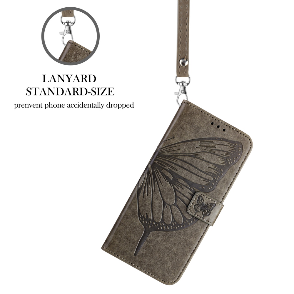 Virágos pillangó könyv tok a Xiaomi Poco X8 Pro Max 5G számára - szürke