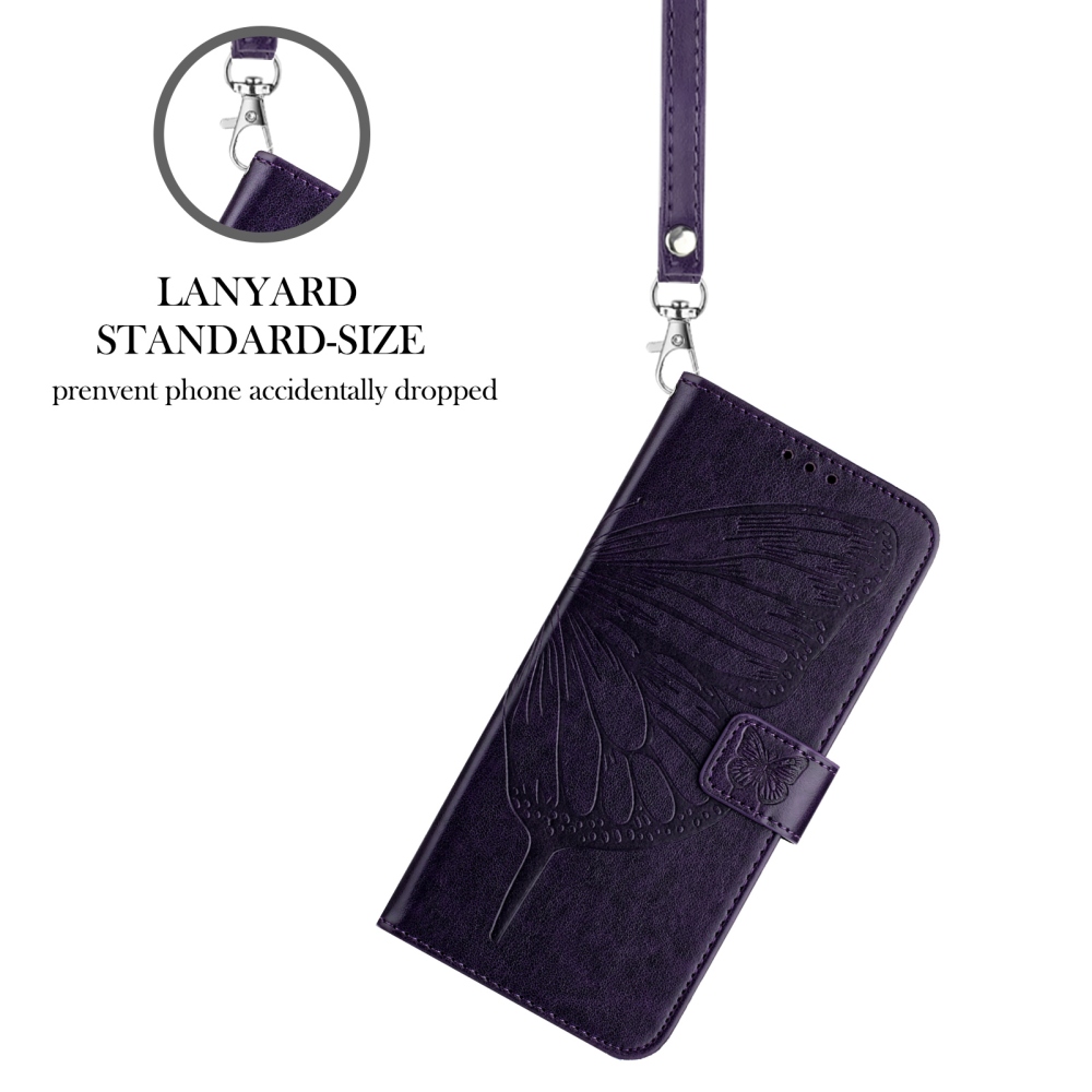 Virágos pillangó könyv tok Xiaomi Poco X8 Pro Max 5G - sötét lila