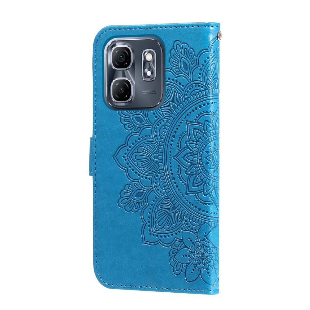 Virágos könyvtáska Infinix Hot 50i/Smart 9 készülékhez - kék