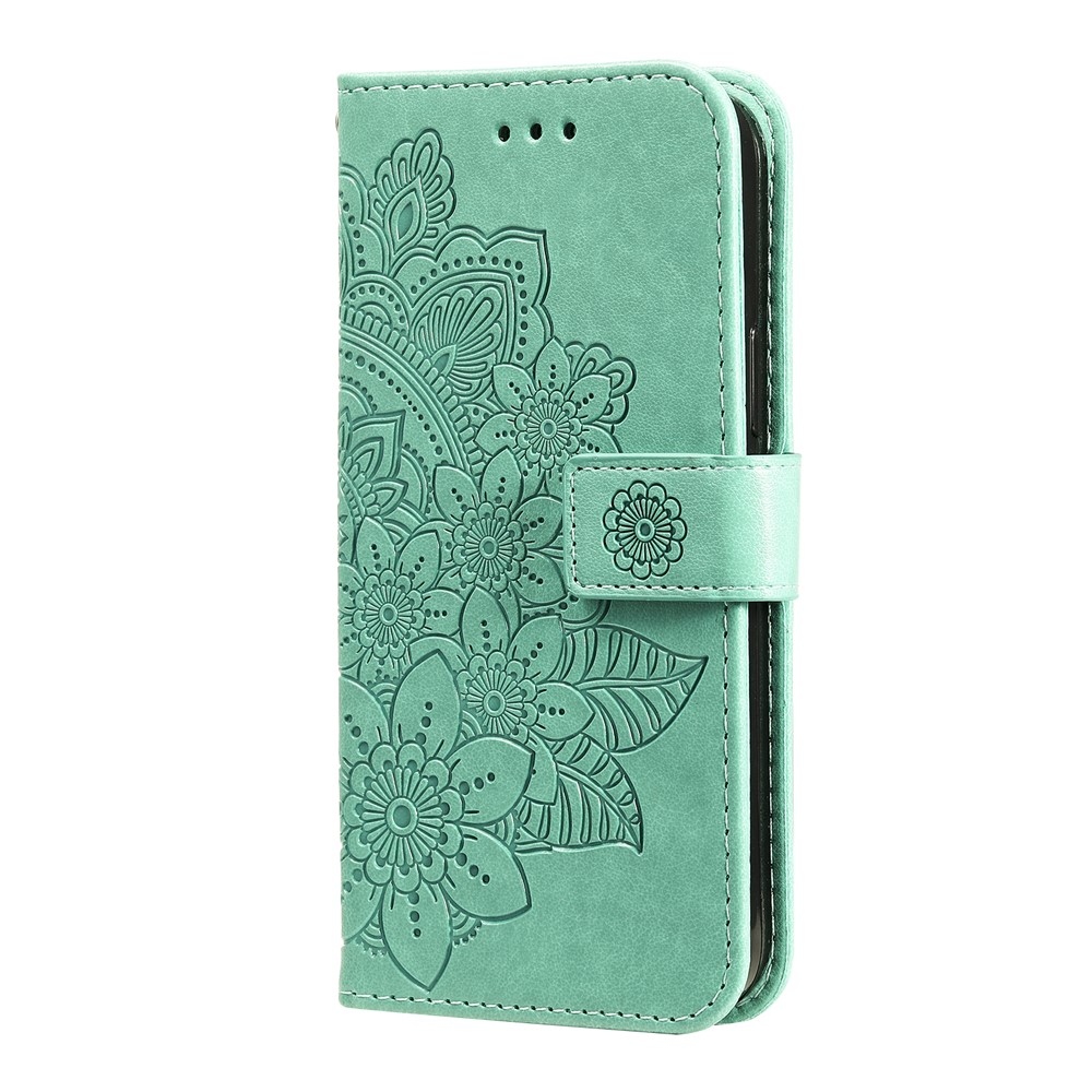 Virágos könyvtáska az Infinix Hot 50i/Smart 9 készülékhez - teal színű