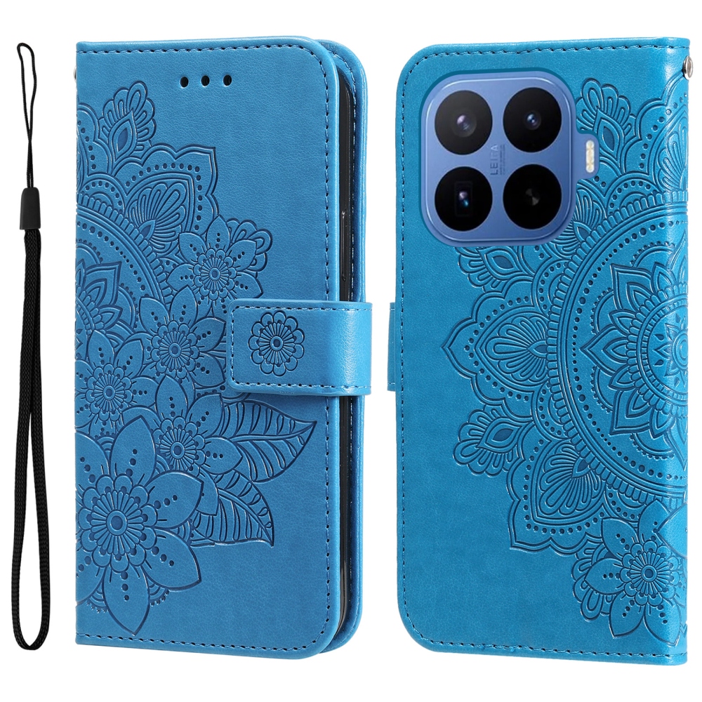 Virágos könyv tok Xiaomi 17T Pro-hoz - kék