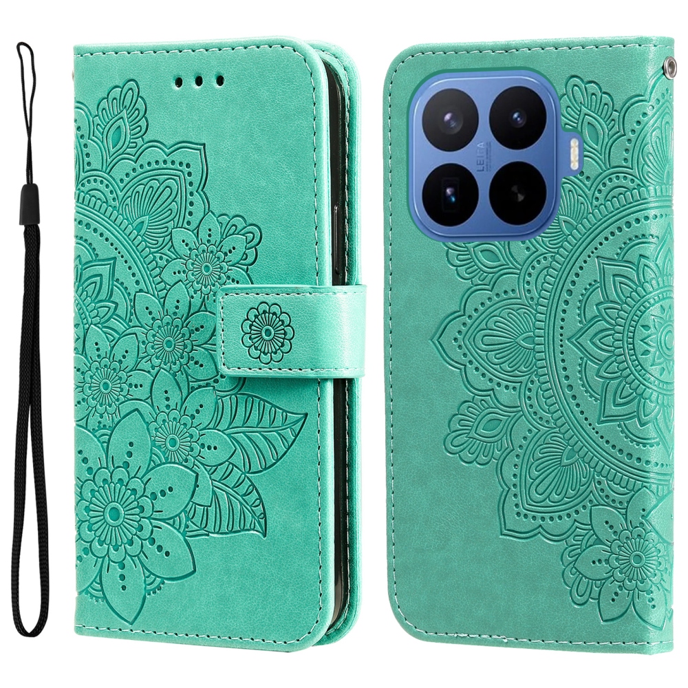 Virágos könyv tok Xiaomi 17T Pro-hoz - teal - teal