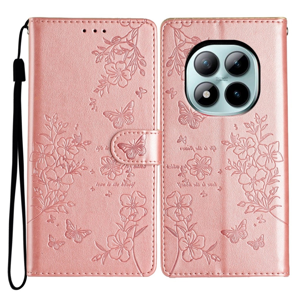 Floralis könyv tok Xiaomi Redmi Note 15 Pro+ 5G/Xiaomi Poco M8 Pro 5G - rózsa arany