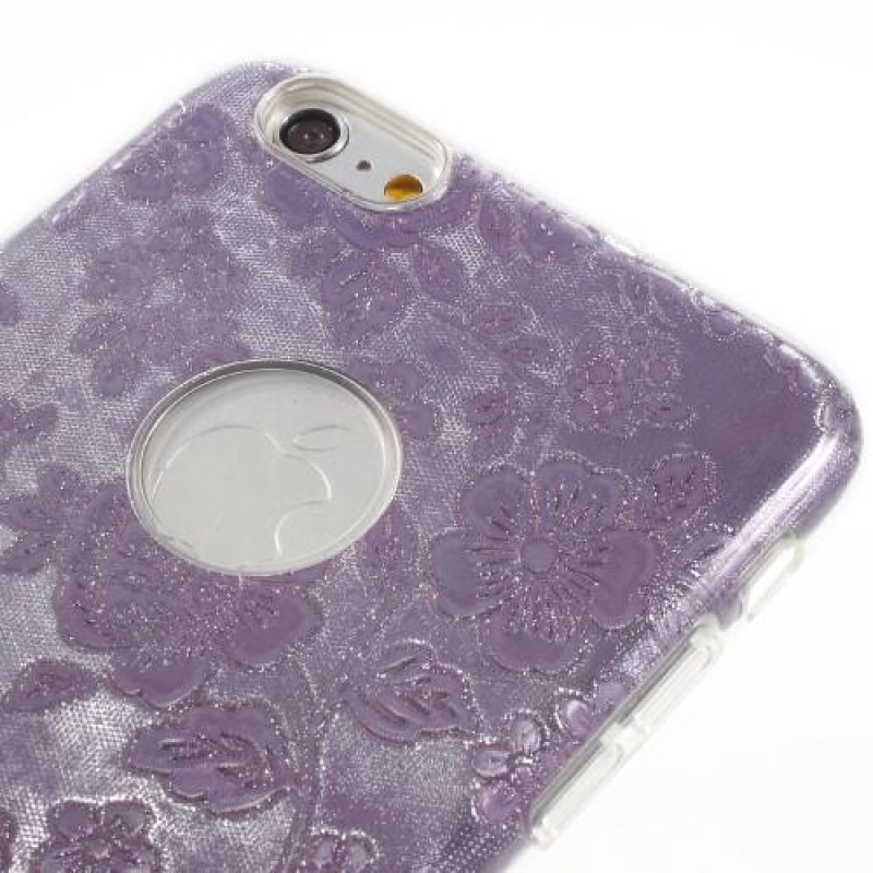 Virágos zselés tok iPhone 6 Plus és 6s Plus készülékhez - lila