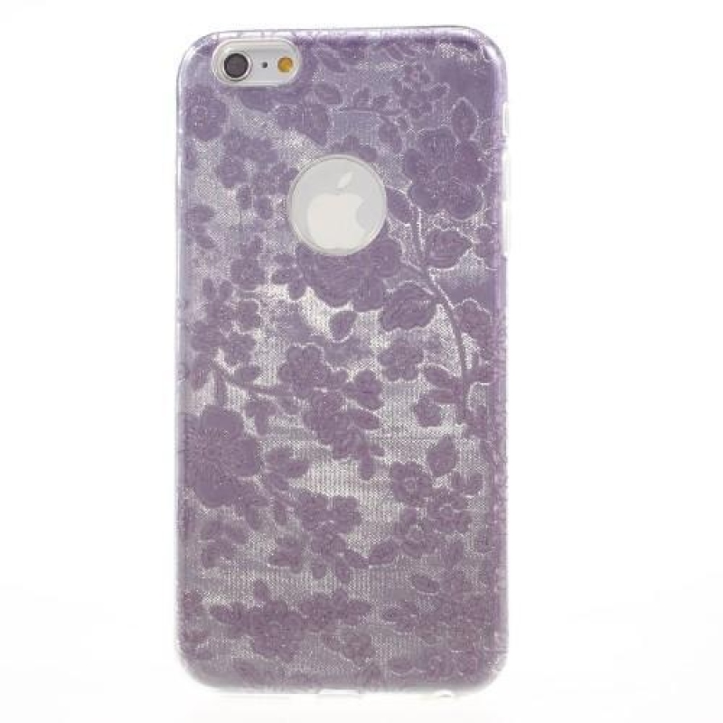Virágos zselés tok iPhone 6 Plus és 6s Plus készülékhez - lila