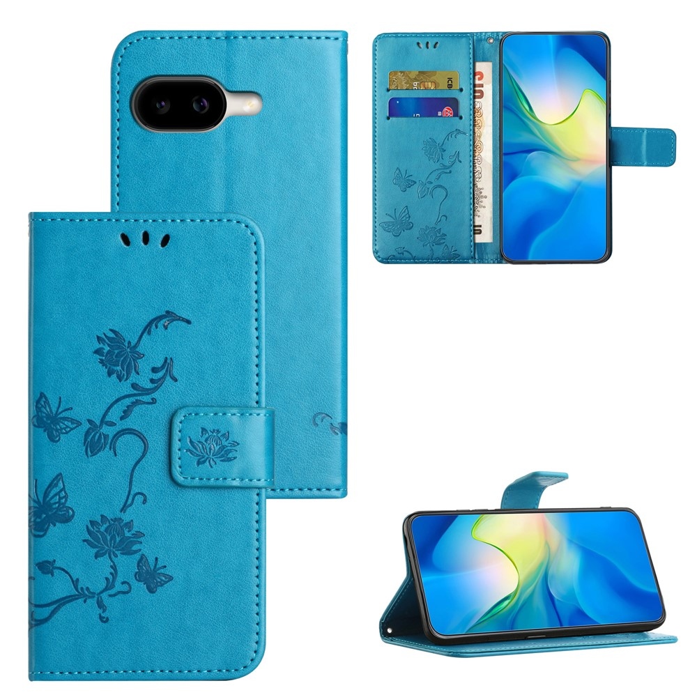 Virágos könyvtáska Google Pixel 10a - kék