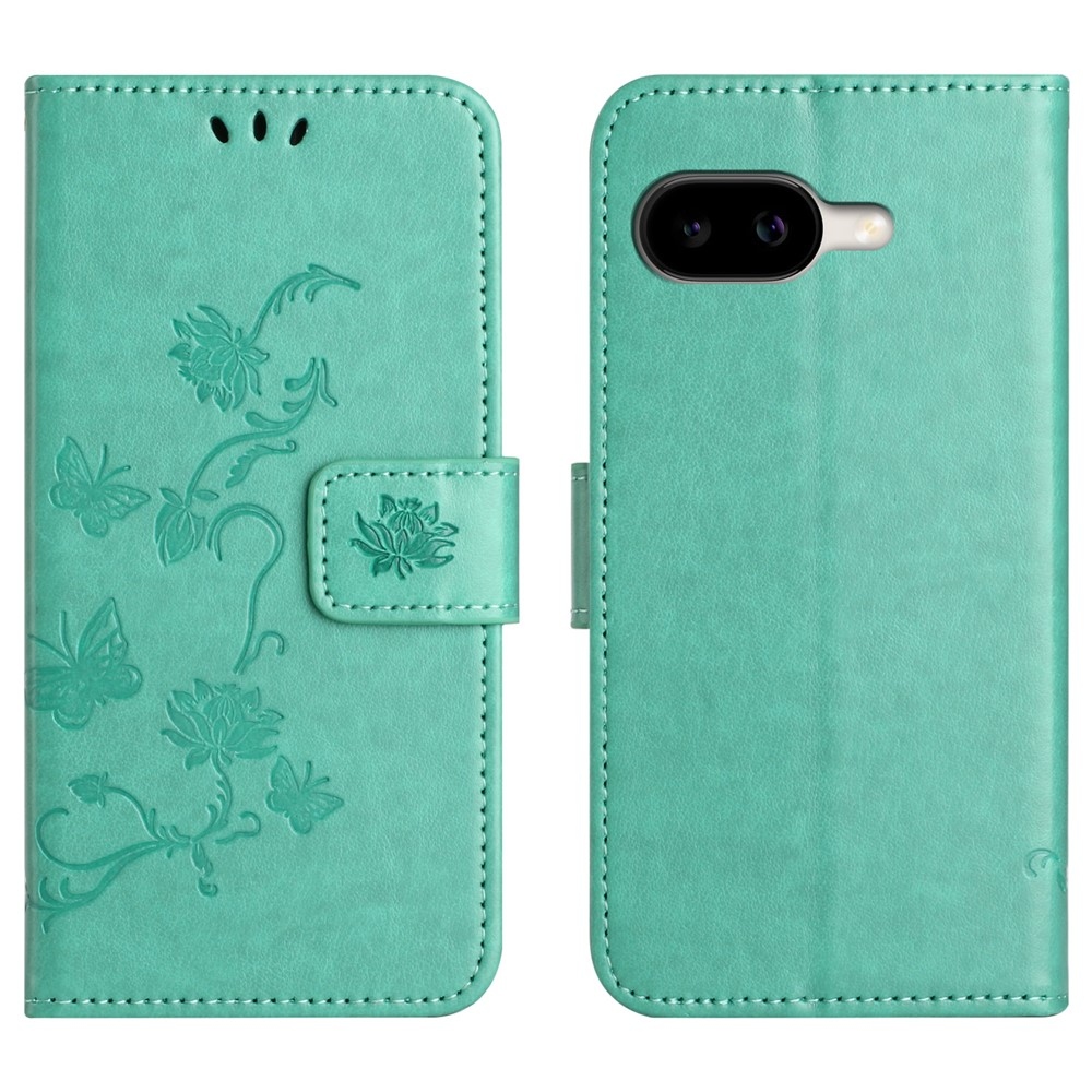 Virágos könyvtáska a Google Pixel 10a készülékhez - teal színű