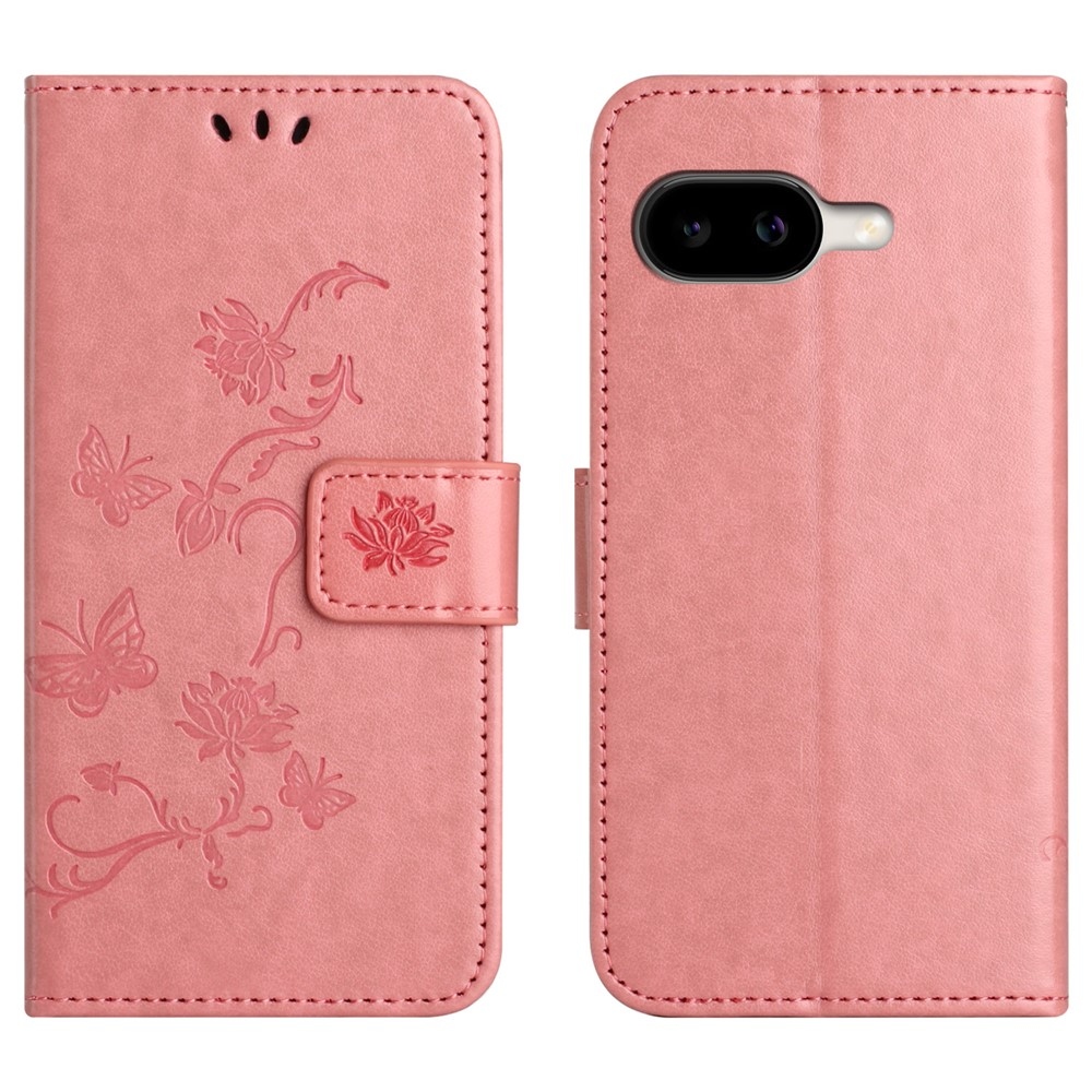 Virágos könyvtáska a Google Pixel 10a készülékhez - rózsaszín