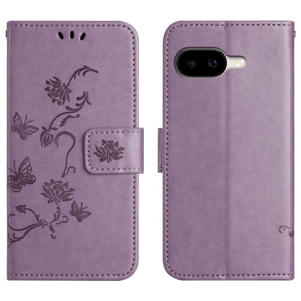 Virágos könyvtáska a Google Pixel 10a számára - világos lila