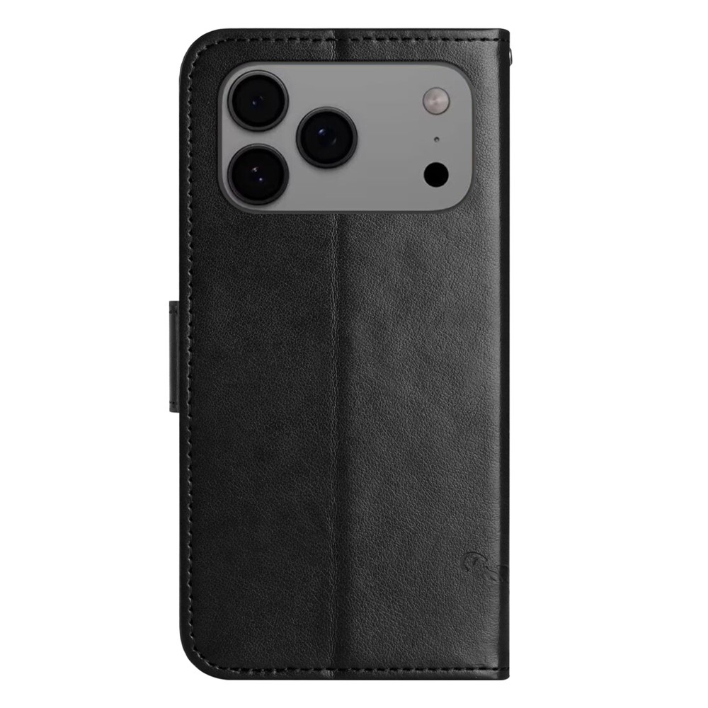 Flower könyvformájú tok iPhone 18 Pro Max/17 Pro Max-hoz – fekete