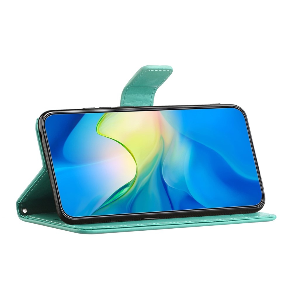 Flower könyvformájú tok iPhone 18 Pro Max/17 Pro Max-hoz – kékeszöld