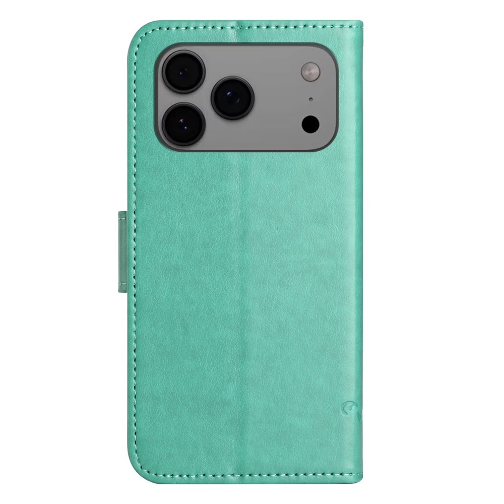 Flower könyvformájú tok iPhone 18 Pro Max/17 Pro Max-hoz – kékeszöld