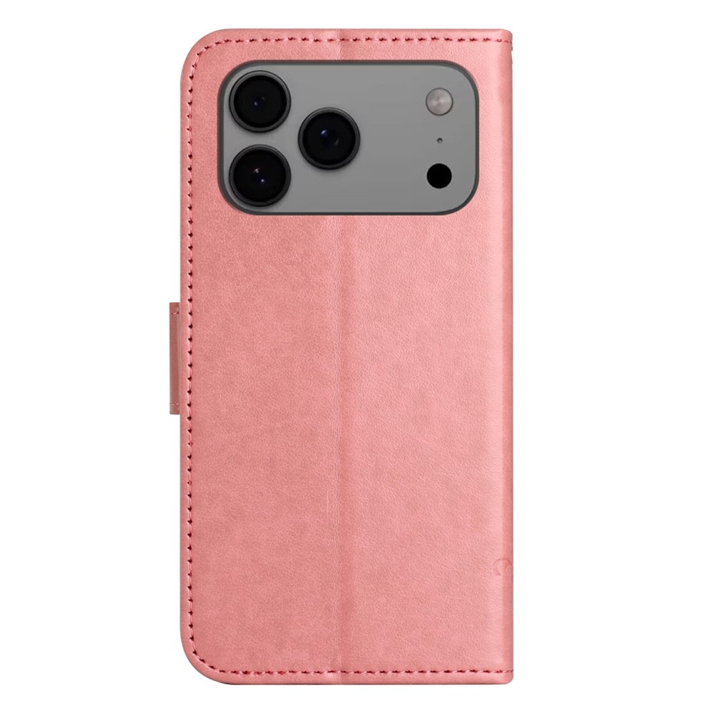 Flower könyvformájú tok iPhone 18 Pro Max/17 Pro Max-hoz – rózsaszín