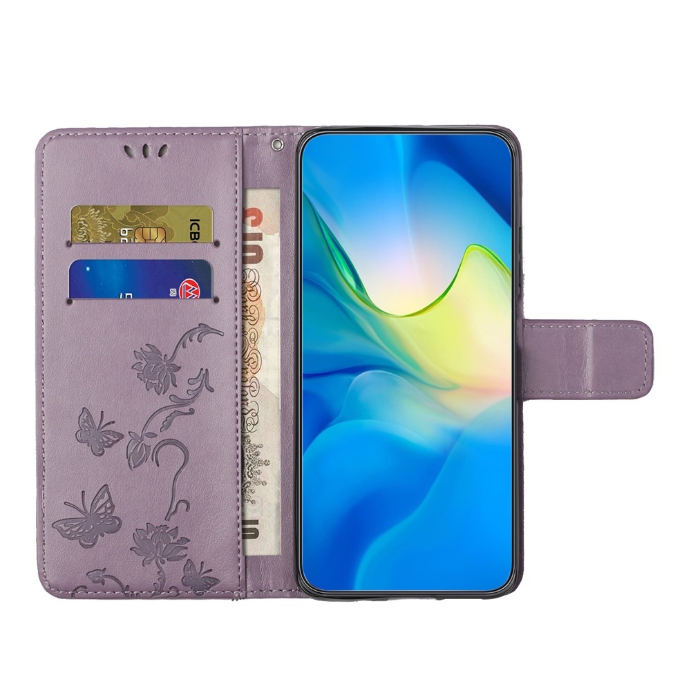 Flower könyvformájú tok iPhone 18 Pro Max/17 Pro Max-hoz – világos lila