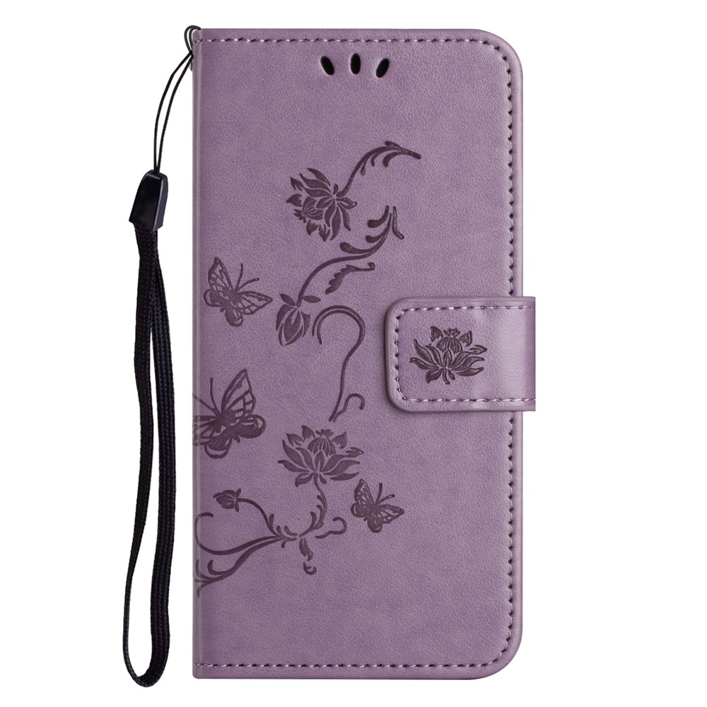 Flower könyvformájú tok iPhone 18 Pro Max/17 Pro Max-hoz – világos lila