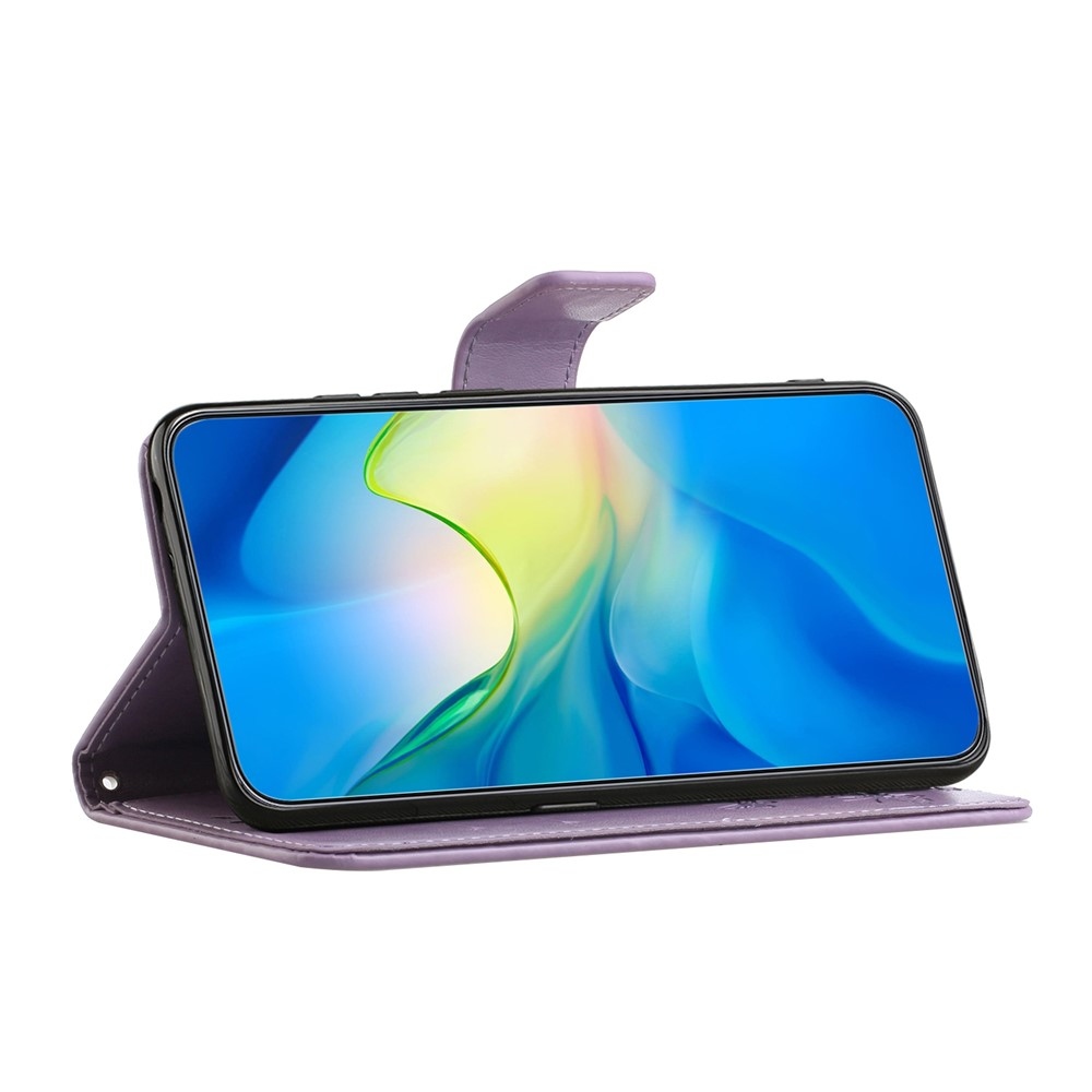 Flower könyvformájú tok iPhone 18 Pro Max/17 Pro Max-hoz – világos lila