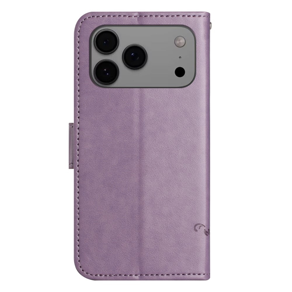 Flower könyvformájú tok iPhone 18 Pro Max/17 Pro Max-hoz – világos lila