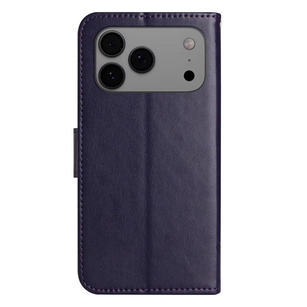 Flower könyvformájú tok iPhone 18 Pro Max/17 Pro Max készülékhez – sötétlila