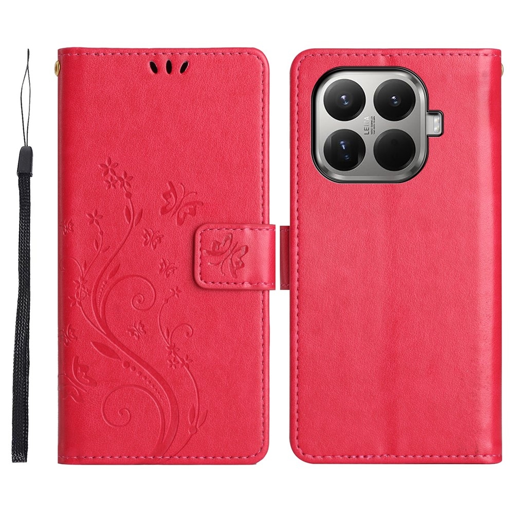 Virágos könyv tok Xiaomi 17T-hez - piros