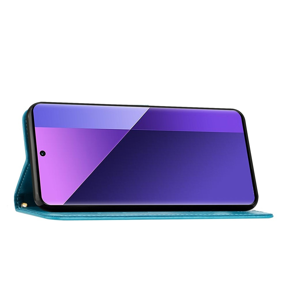 Virágos könyv tok Xiaomi 17T-hez - kék