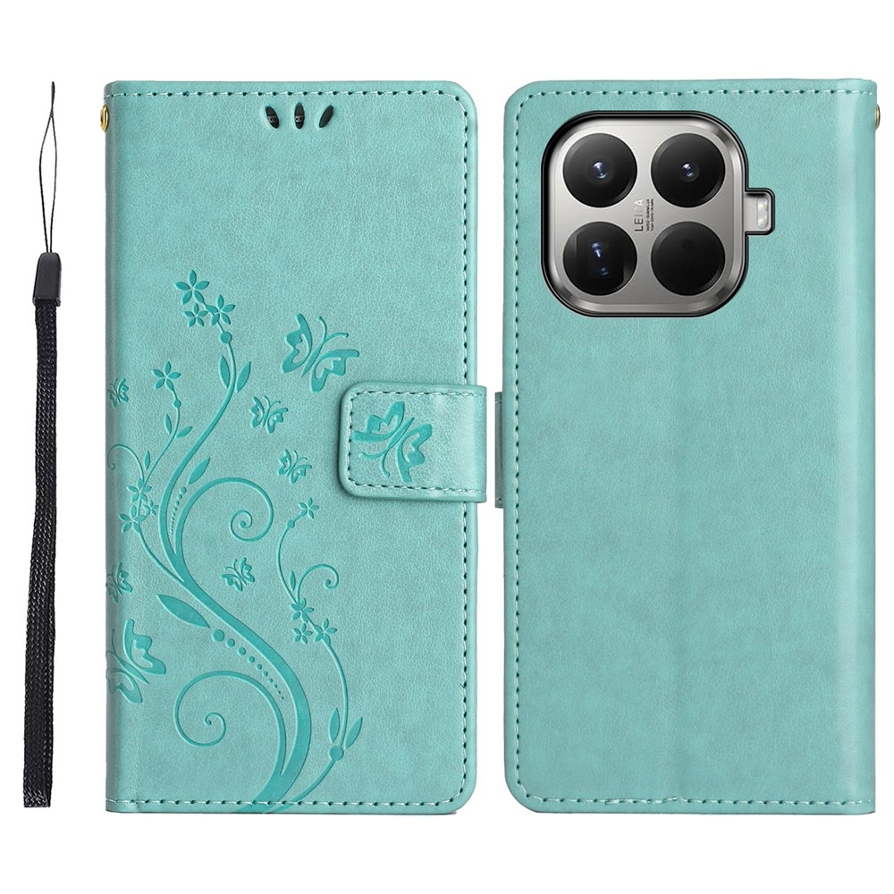 Virágos könyv tok Xiaomi 17T-hez - kék-zöld