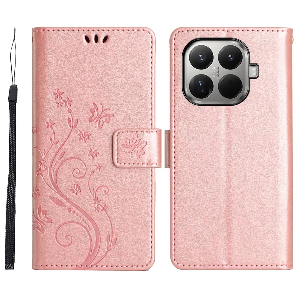 Virágos könyv tok Xiaomi 17T-hez - rózsaarany