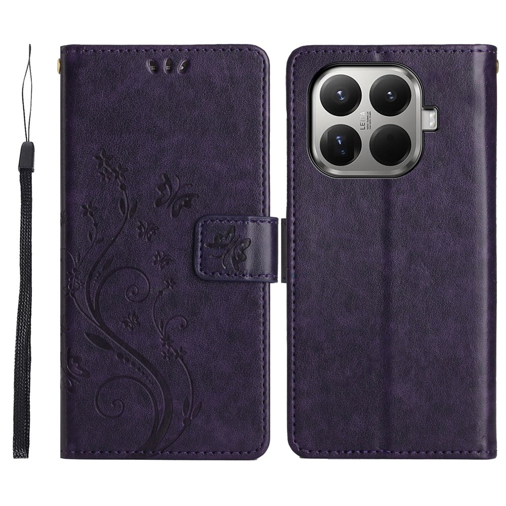 Virágos könyv tok Xiaomi 17T-hez - sötétlila