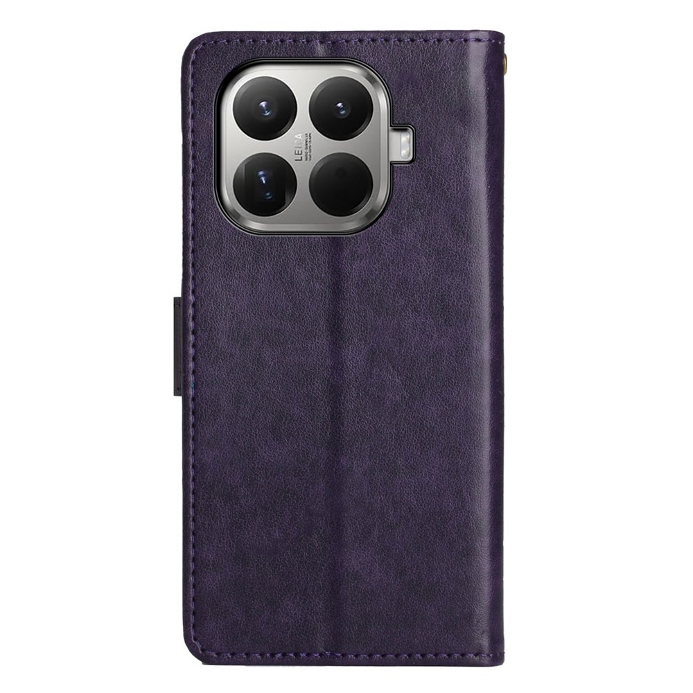 Virágos könyv tok Xiaomi 17T-hez - sötétlila